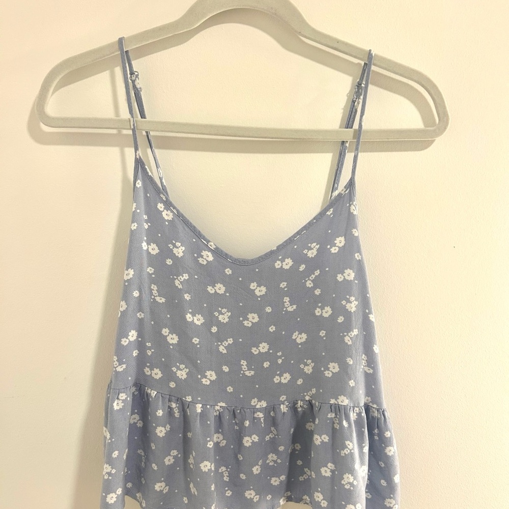 Floral Blue Spaghetti Strap Top